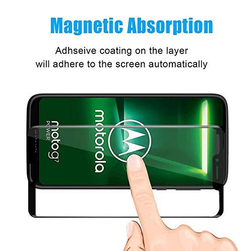 Image of Screen Protector for Motorola Moto G7 Power / G7 Pro (Black) Tempered Glass Edge-to-Edge 6D Screen Guard With Installation Kit
