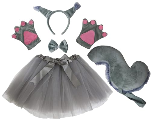 Costume d'écureuil avec tutu bouffant et gants confortables 5 pièces