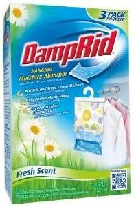 DampRid FG83 K Hanging Moisture Absorber Fresh Scent (3 Boxes of 3 bags, total of 9 Bags) by DAMPRID
