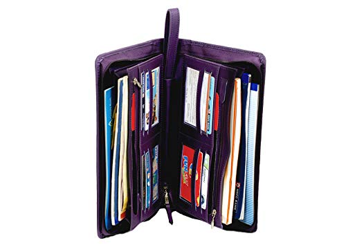 Image of Sukeshcraft Multiple Cheque Book Holder | Original PU Holds Upto 8 Cheque Books, Purple.