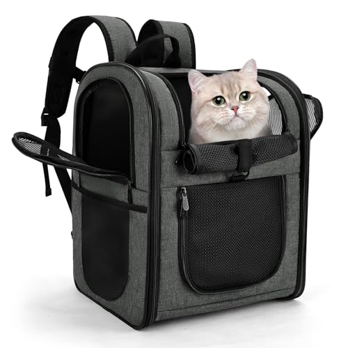 Apollo Walker Pet Carrier Backpack for 4-18lb Cats and Dogs, Puppies, Safety Features and Cushion Back Support | for Travel, Hiking, Outdoor Use (Gray)