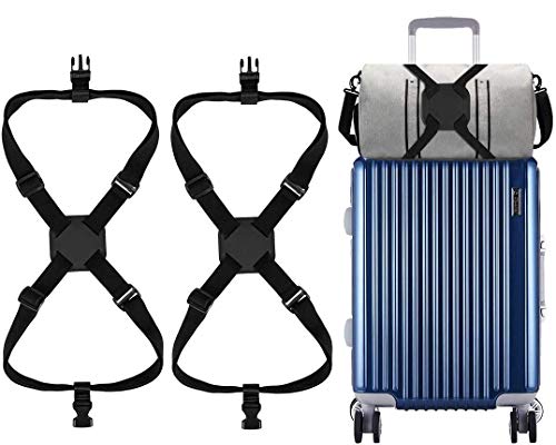 Lot de 2 Sangles pour Bagages, Sangles de Valise Réglables Ceinture de Valise robuste avec boucle pour chariots de sacs à main de voyage Cover