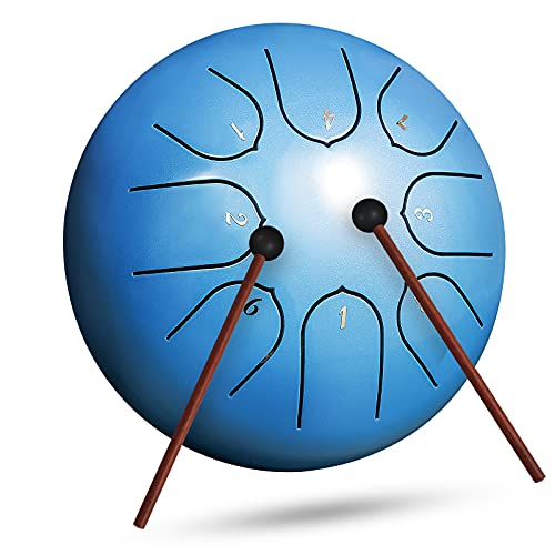 Tambour à Languettes INMAKER 11 Notes 10 Pouces – Instrument En Acier Anti-Stress Pour Yoga, Méditation Et Débutants