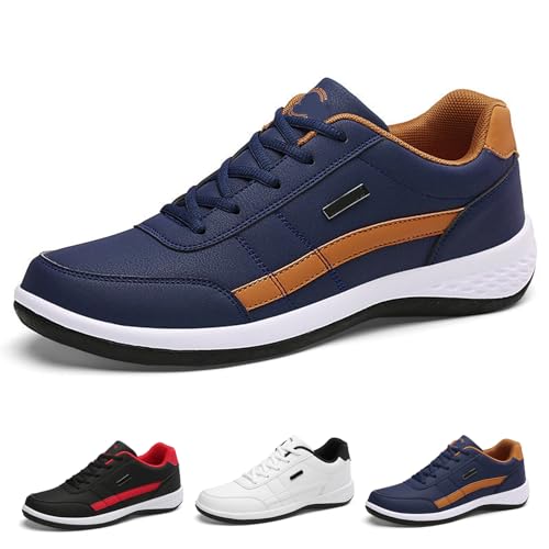 2024 Nuove Comode Scarpe Ortopediche in Pelle da Uomo, Sneaker Ortopediche Comfort da Uomo, Scarpe da Passeggio Ortopediche, Scarpe Sportive Traspiranti Antiscivolo Impermeabili (44,Blu)