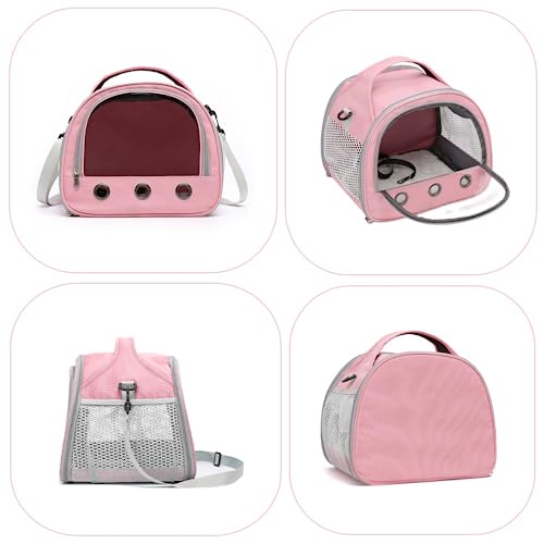 guinea pig carrier bagsmall animal bird parrots ferret hamster squirrel rabbit turtle carrier bagportable bunny bearded dragon carrier travel carrier outdoor pink