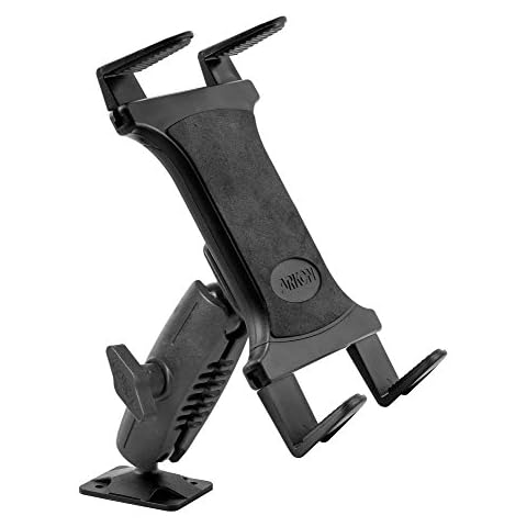 ARKON Heavy-Duty Tablet Holder - Adjustable Drill Base Mount for Cars, Dashboards, Walls, Desks, Trucks, Vehicles, Tabletops, and More - Professional Flexible Stand for Apple iPad and Samsung Tablets Cover