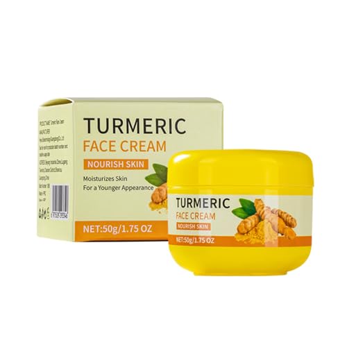 Crema Facial - Crema para la Cara de Cúrcuma, Hidratante Facial Mujer, Hidratante para la Cara, Suavemente y Calmante, Radiación, Reparación y Cuidado (#50g)