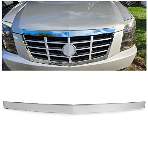 ECOTRIC Hood Molding Trim Compatible with 2007-2014 Cadillac Escalade Replacement for GM1235107 15907251 Hood Moulding Chrome Plastic