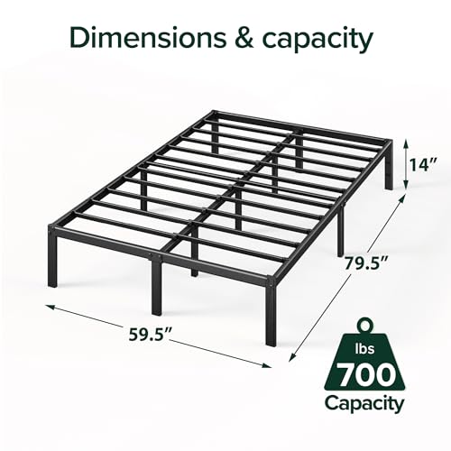 Zinus 14 Inch Elias Metal Platform Bed Frame, Steel Support, No Box Spring Needed, Easy Assembly, Queen