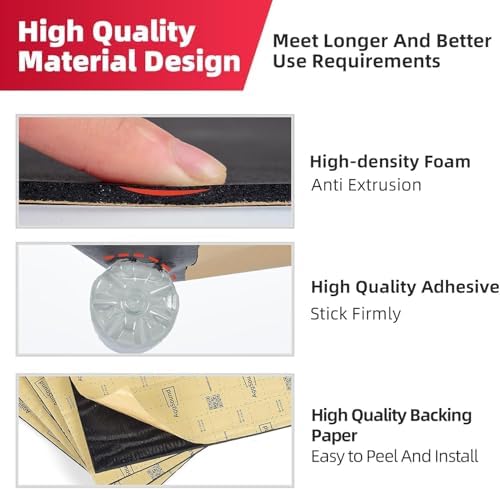 AggSound 512mil 1/2inch 6sqft Roll Pack Universal Sound Deadener for Cars Auto Sound Deadening Closed Cell Foam Noise Deadening Material-Heat Hood Shield Insulation Dampening Mat