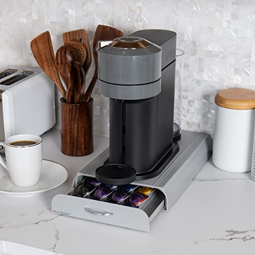 Mind Reader 50 Capacity Nespresso Capsule, 24 Capacity Vertuoline Coffee Pod Storage Drawer Organizer, Grey (K-Cups Doesn't Fit) #TOP5