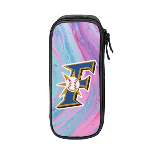 For 北海道日本ハムファイターズ ペンケース 筆箱 2層 文具ポーチ 大容量 おしゃれ 学生用 大人 通学 通勤 多機能 誕生日 Black