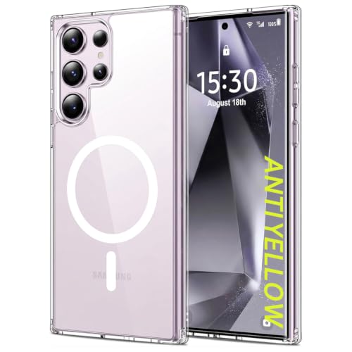Image of DIZORO Crystal Clear Magnetic Compatible with Samsung S23 Ultra Case with Anti-Yellow Anti-Scratch | Shockproof Transparent Cover
