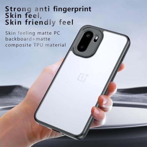 Image of VONZEE Clear Back Case Cover for Oneplus 15R 5G | Shockproof Design | Hard Back Cover Case for Oneplus 15R 5G (PC & TPU, Black)
