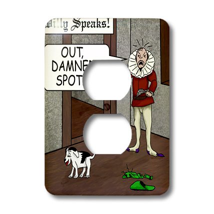 2 prises de couverture 3dRose lsp_23200_6 Shakespeare - 2