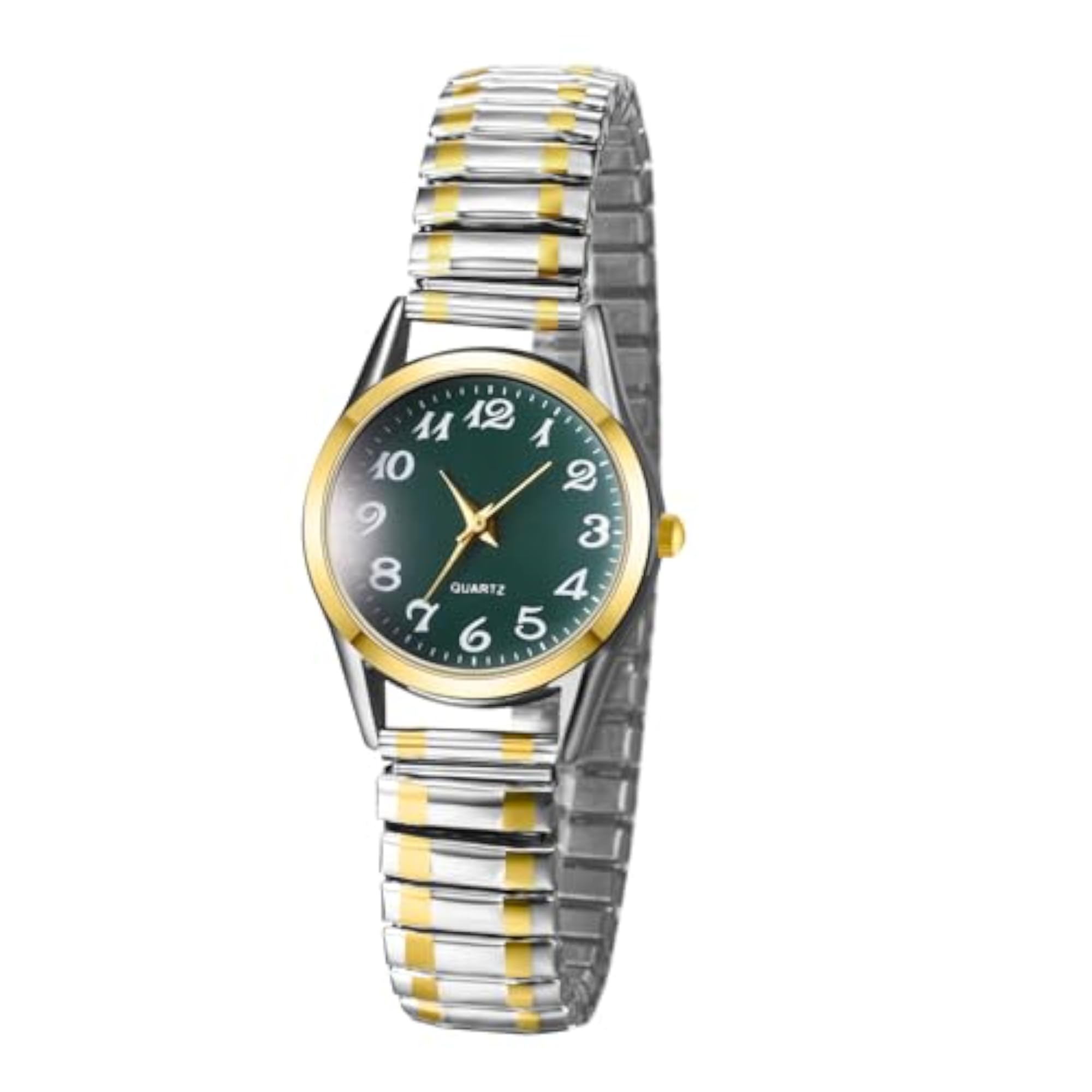Women's Elastic Strap Analog Quartz Watch, Easy Reader