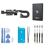 SQMTYI OEM Front Camera for iPhone 7 (All Carriers) Front Facing Camera Module Proximity Light Sensor Flex Cable Replacement + Repair Tools with Waterproof Adhesive Strips