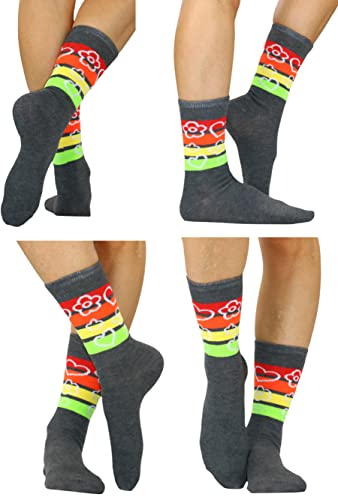 Image of ToBeInStyle Women's Pack of 6 or 12 Fashion Printed Crew Socks