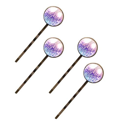 Barrettes à cheveux femme lot de 4 fleurs violettes et lavande