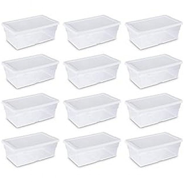 STERILITE Storage Box 13.5 X 8.3 X 4.8, 6 Qt. Clear - Pack of 12
