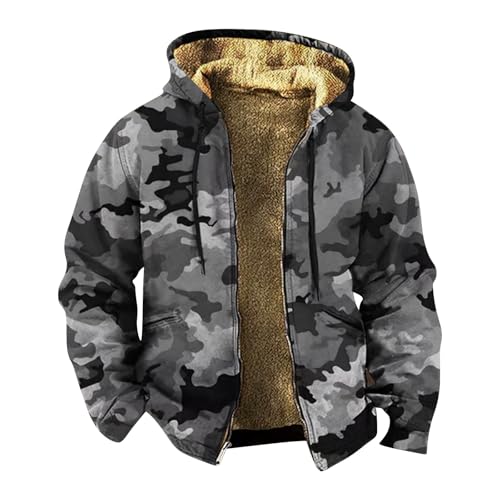 Mens Hoodies Jackets Fleece Long Sleeve Full Zip Up Sweater Drawstring Casual Long Sleeve Pocket Hooded Sweatshirts