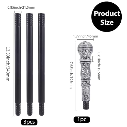 Image of GORGECRAFT Antique Cane Vintage Walking Stick Halloween Party Decorative Cosplay Costume Cane Handle Knob Costume Accessories