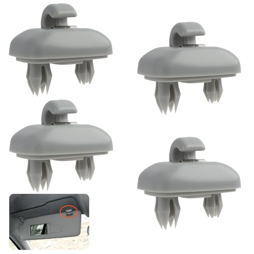 4 PCS Soporte de Coche para Parasol, Clip para parasol de coche, Gris, Clip Interior Compatible con A1, A3, A4, A5, A6, A7, Q3, Q5, B6, B7, B8, S4, S5, TT, Ref. 8E0 857 562