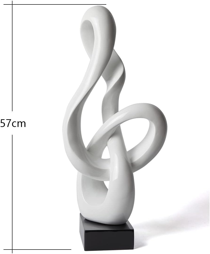 Sculpture Music Note Decor Modern Statue Gifts Treble Clef Figurine Polyresin Arts White 23 inch - Image 9