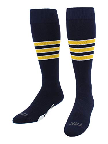 Image of Baseball & Softball Socks | USA Made Dugout Series Striped | Over the Calf | Sizing for Youth Boys, Girls, Men, & Women's
