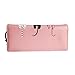 Valentoria Birthday Gifts for Women's Mini Faux Leather Bifold 3 Cat Design Clutch Wallet(Long Pink)