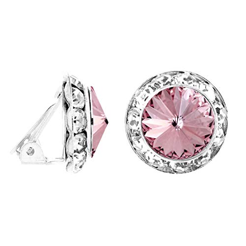 Boucles d'oreilles clip cristaux Swarovski 20mm verre éclatant