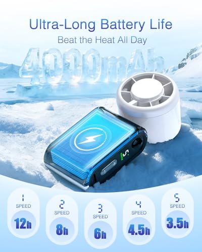 Image of Mini Portable Handheld Turbo Fan - Small but Mighty, Whisper-Quiet, Long-Lasting, 5-Speed High-Velocity Rechargeable battery Fan, Personal Fan for Outdoor, Travel, Gifts for Women & Men(White)