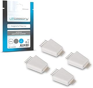Litcessory V3 to V4 Lightstrip Adapter for Philips Hue Lightstrip Plus (4 Pack, White)
