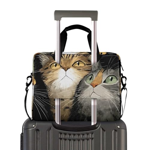 Maletín para portátil anime gatos con múltiples bolsillos miniatura 3