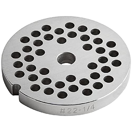 #22 1/4 inch Reversible Meat Grinder Plate - Cozzini Cutlery Imports, Silver