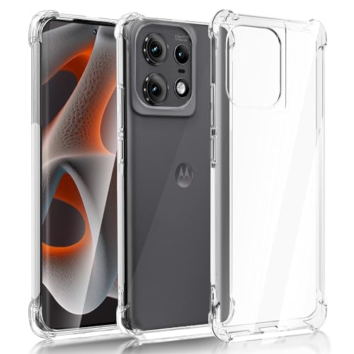 Image of Back Cover Silicone Flexible Bumper Transparent Cover for Motorola Edge 50 Pro -Transparent