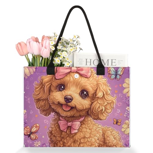 Teddy Puppy Tote Bag for Women Large Beach Bag Reusable Tote Bags for Work Travel Beach Shopping3