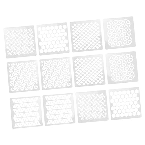 DOITOOL 12 Piezas Plantillas de Geométricas Diy Juego de Plantillas de Dibujo para Paredes Material Resistente para Decorar Hogar y Tiendas