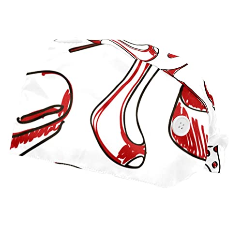 Chapeaux de travail rouge motif unisexes lot de 2 casquettes réglables