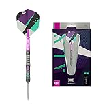 Target Darts ALX 02 90% Wolfram Swiss Point Steeldarts-Set (22 g), lila, Aqua und schwarz