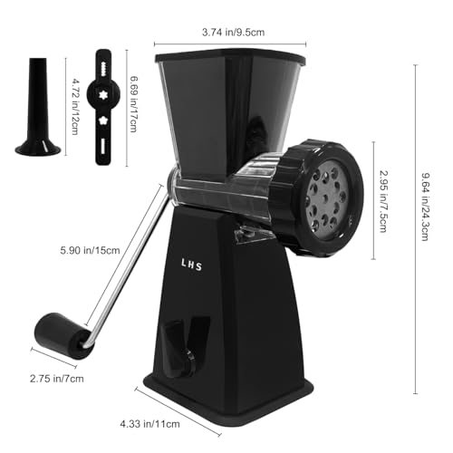 LHS Manual Meat Grinder with Stainless Steel Blades Heavy Duty Powerful Suction Base for Home Use Fast and Effortless for All Meats-Black - Thumbnail 7