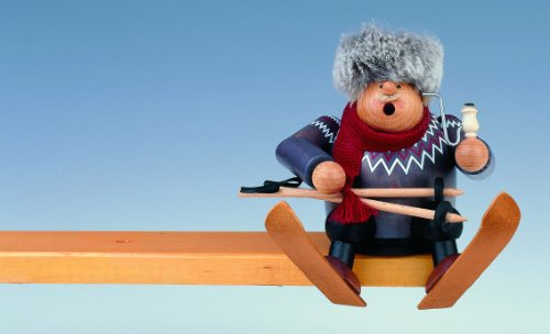 Skier Sitting Incense German Smoker SMK215X92