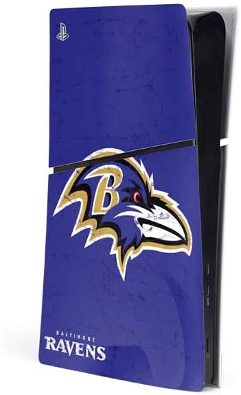 Skinit Decal Gaming Skin Compatible with PS5 Slim Digital Edition Console - Officially Licensed Liquid Blue NFL Baltimore Ravens Running Back Design