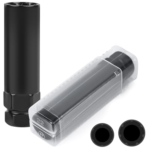 Builimeer 2-Piece 6 & 7 Spline Lug Nut Socket Set - Locking Lug Nut Removal Tool for Aftermarket Spline Drive | Easy Install/Removal of Wheel Locks, Universal for Car/Truck Wheel Maintenance