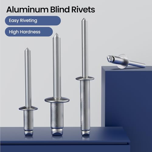 BNUOK 80pcs 1/4" x1/2" Aluminum Blind Rivets, 6.3 x 12mm Pop Rivets,Rivets for Metal,Silver by BNUOK - Used condition - Image 2