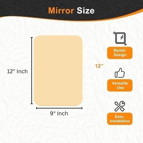 Image of Stylish Global Easy Stick Mirror for Bathroom Frameless Decorative Mirror for Washbasin, Livingroom, Homedecor, Bedroom, and Entryway.
