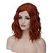 Aicos Short Curly Orange Wig Heat Resistant 35cm Fashion Ginger Red Wig Synthetic Auburn Bob Wig Suit for Daily Dress Carnival Party Masquerade Cosplay Curly Orange Wig+Wig Cap