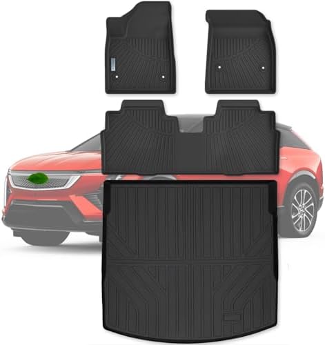 SANBAN-AXE Floor Mats & Trunk Mat for Cadillac Optiq All-New 2025,TPE All Weather Protection 2 Rows Car Floor Liners with Cargo Liner Accessories