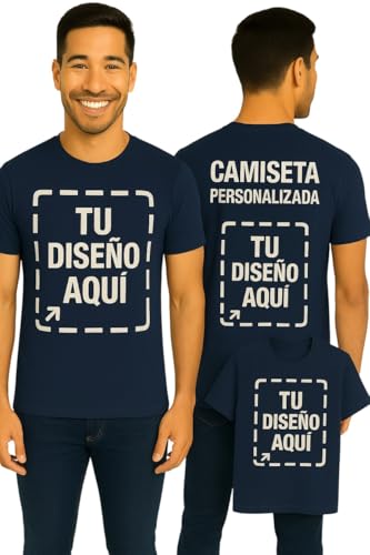 Camiseta Personalizada Hombre - Manga Corta -100% Algodón- impresión Directa a Prenda para Conseguir la Imagen mas nítida traspirable-Puedes Elegir Algodon ORGANICO
