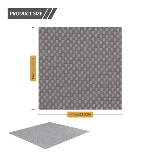 NICENEEDED Alfombra antideslizante para máquina elíptica, 23.62 x 23.62 pulgadas, alfombra ligera de goma bajo escritorio, adecuada para pedal eléctrico de uso sentado, mayor estabilidad y protección de piso miniatura 2